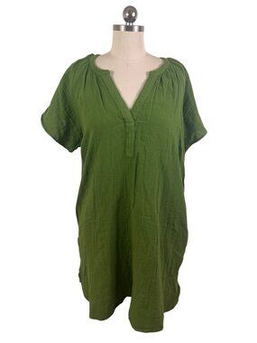 Universal Threads Lagenlook Gauzy Relaxed Womens Large Green Euro-Chic Boho
